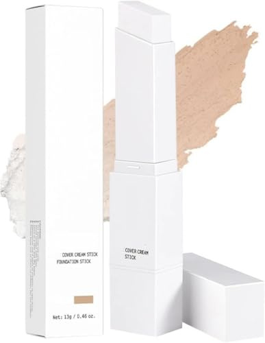 Color Changing Foundation Stick with Brush,Mehrzweck Feuchtigkeits Foundation Stick,Cover Cream Stick, Feuchtigkeitsspendende und Leichte Abdeckcreme,Wasserfest Langanhaltend (#3)