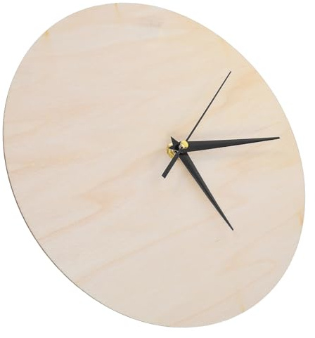 Warmhm DIY Clock Face: 25cm Unfinished Wooden Clock Face Round Dial Blank Base for Crafting Wall Decoration Suitable for Bedroom Home Decor Accessories Kids Painting
