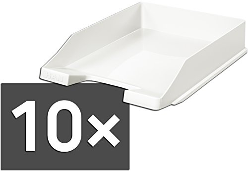 HAN 1027-X Briefablage KLASSIK, DIN A4/C4, stapelbar, stabil, modern (10er Set, weiß)