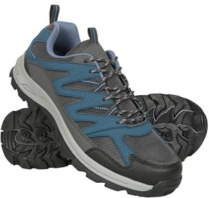 Mountain Warehouse Highline II Mens Shoes - Suede Mesh Upper Walking Shoes, EVA Footbed Footwear, Grippy Outsole - for Hiking, Camping & Outdoors Navy Adult Shoe Size 10