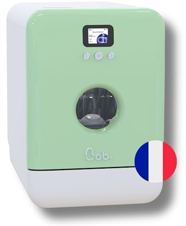 DAAN TECH Bob - Lave-vaisselle Compact 3 Couverts Encastrable - Pose Libre, Avec Réservoir, Portable - Séchage Naturel - Assiette 29 cm - Origine France Garantie