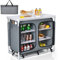 COSTWAY Camping Cupboard, Portable Aluminum Outdoor Storage Cabinet with 6 Shelves, Side Pockets and Carry Bag, Kitchen Cook Station Camping Table for BBQ, Party & Picnic (Grey)