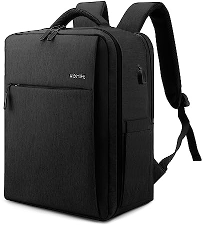 HOMIEE for New Ryanair Cabin Bags 40x30x20 Underseat, Travel Backpack Cabin Size Flight Approved Hand Luggage Rucksack Ryan Air Cabin Bag with USB Port Cabin Size Daypack 24L(Black)