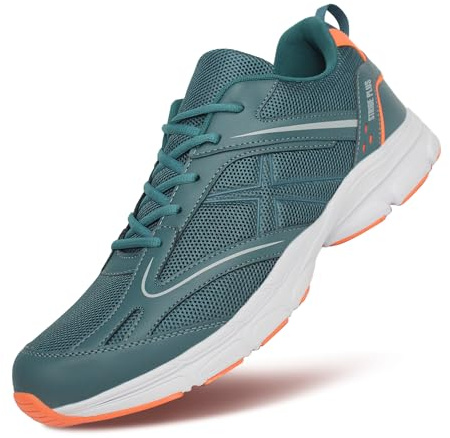 Hawkwell Scarpe Sportive Uomo Casual Leggere per Camminata, Taglie Forti EU 47-53 (Grandi Misure) - Sneakers con Maglia Aria Verde, EU 52