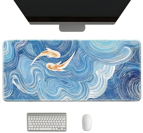 Sous-main Bureau en cuir PU,Tapis de bureau en cuir PU,80 x 30cm Tapis de souris,Antidérapante Sous-main protection de bureau,Grand bloc-notes de bureau étanche pour le bureau et la maison