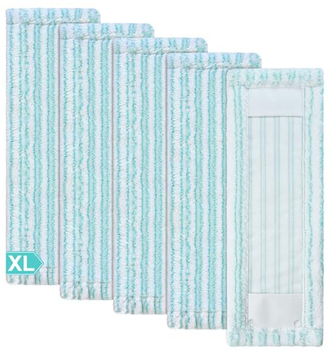 Bodenwischer Ersatzbezug, Wischmopp Bezug Kompatibel Mit Profi XL Micro Duo 50CM Wischmopp Wischbezüge Ersatz Mikrofaser Ersatzbezug für alle Böden 5 Stück