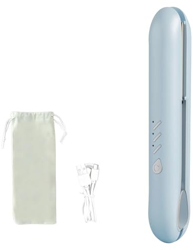 ZVD Mini Piastra Per Capelli,Piastra Capelli Da Viaggio,Portatile Piastra Riscaldante Senza Fili,Hair Straightener In Ricaricabile Con Temperature 3 Livelli Per Stili Ricci E Lisci (Blu)