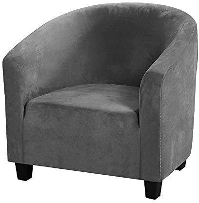 Mingfuxin Samt-Stuhlbezüge für Wannen, Hohe Dehnung Schalenstuhlbezüge Sessel Sofabezug Schonbezug Schonbezug für Clubsessel für Esszimmer, Wohnzimmer, Internet, Café, Bar, Büro, Empfang