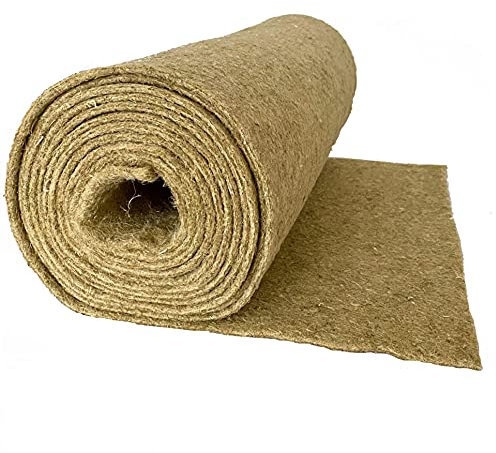 pemmiproducts Nagerteppich 100% Hanf, 0,70 m x 25 m x ca. 0,5 cm dick, Nagermatte, Hanfmatte für Kaninchen,Meerschweinchen, Nager,Hemp mat