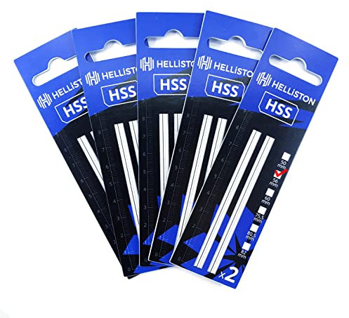 HSS Cuchillas para Bosch GHO 12V-20 cepillo, SIN PLÁSTICO, 56x5,5x1,1mm (5 juegos = 10 cuchillas reversibles)