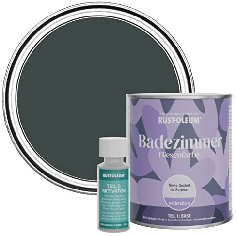 Rust-Oleum Black Water-Resistant Bathroom Tile Paint in Satin Finish - Black Sand 750ml