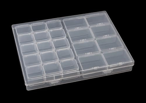 Diamond Painting Aufbewahrungsbox, Diamond Painting Zubehör Boxen, Kunststoff Diamant Stickerei Box, Diamant Stickerei Sortierbox mit Deckel für kleinteile Storage Box Accessory Boxes (23 Fächer)