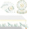 Set da tavola per 30° compleanno, 37 pezzi, con piatti di carta verde eucalipto, tovaglioli da 22,9 cm, per ragazze, ragazzi, lui, lei, regali per feste
