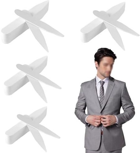 XPEX 80 Stück Kunststoff-Kragenstäbchen,Hemdkragen Einsatz Herren,Hemd Kragenstäbchen,Kragenstäbchen Hemd Kragenstäbchen Herren,4 Größen (Weiß)