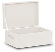 Pinus - Holzkiste mit Deckel 30x20x13,5 cm, Box mit Griffe, Stabiles Holzbox mit Deckel, Schatztruhe aus Holz mit Klappverschluss, Holzschachtel mit Deckel, Aufbewahrungsbox - Weiß