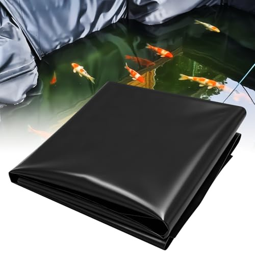 wowspeed Lámina de PVC de alta calidad para estanques, 1 m x 6 m, color negro HDPE para estanques de peces, fuentes, jardines acuáticos, cascadas, estanques de jardín, estanques de agua