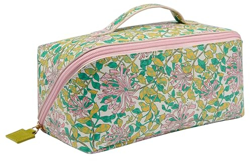 William Morris At Home Washbag, Toiletry Bag for Make-Up Essentials, Cosmetic Storage, Vegan Leather, Travel Organiser for Women, Zipper Pouch, Beauty Gift for Her, Cruelty Friendly