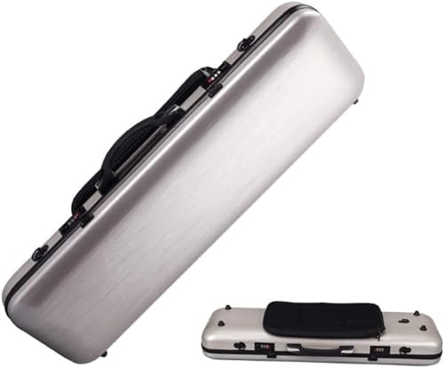 Funda rígida de fibra de carbono para violín 4/4 de tamaño completo con higrómetro, accesorios de violín impermeables y resistentes a la humedad