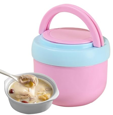 YRTUOP Récipient Alimentaire Thermique,Bocal À Grande Ouverture Étanche Avec Cuillère - Bol À Soupe Isolant Pour Déjeuner,Pour Voyage Bureau Camping Pique-nique Déplacements École Voyages En
