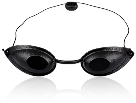 YAZWUR 1 Pcs Occhiali Protettivi UV & Infrarossi per Cliniche di Bellezza e Strumenti - Occhiali per Terapia LED UV-Infrarossi (Nero)