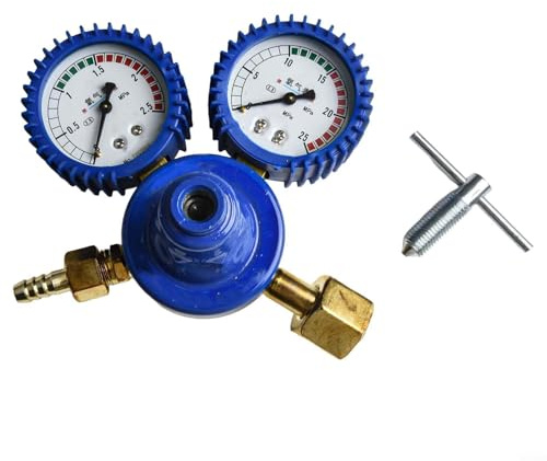 GLFLOW Botella de gas, accesorios de soldadura Tig, regulador de soldadura de triple gas para oxígeno/acetileno/propano, reductor de presión de latón a prueba de golpes con medidores (medidor de