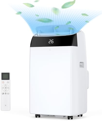 Condizionatore Portatile 12000 BTU, 4-in-1Climatizzatore Portatile Con Deumidificatore, Air Conditioner Con Display Digitale e Telecomando, Funzionamento Silenzioso, 24H Timer, Copertura 51 ㎡