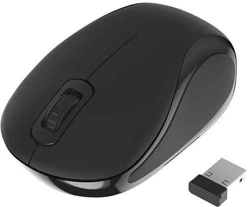 SABRENT Kabellose Maus, 2.4 GHz Bluetooth Verbindung, kleine Computer Maus mit Nano Empfänger (1200 DPI) Optische Mini Maus for, PC, Gaming, Desktop, Mac, Laptop, mackbook, Schwarz (MS-WSML)