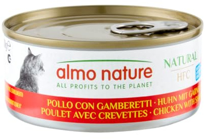 Almo Nature - HFC Natural avec Poulet et Crevettes - Nourriture Humide pour Chat Adulte: 24 boîtes de150g