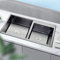 Lavello da incasso in acciaio inox, 78 x 43 x 22 cm, doppio lavandino con cestello di scarico + dispenser di sapone da cucina rettangolare, 2 lavandini