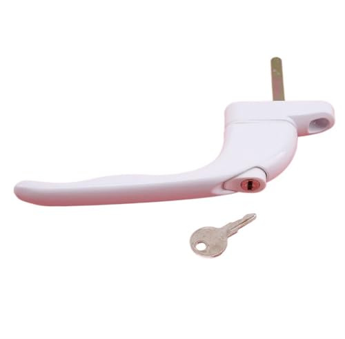 Manilla Para Ventana Manija de ventana de aleación de aluminio blanco con cerraduras Manija de puerta universal Bloqueo de llave for herramientas de bloqueo de puerta de seguridad de doble acristalami