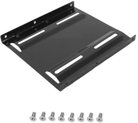 Gurtt Adaptador de disco duro SSD HDD Marco de montaje de 2,5 pulgadas a 3,5 pulgadas PC móvil Soporte para computadora Rieles Marco de montaje Metal negro