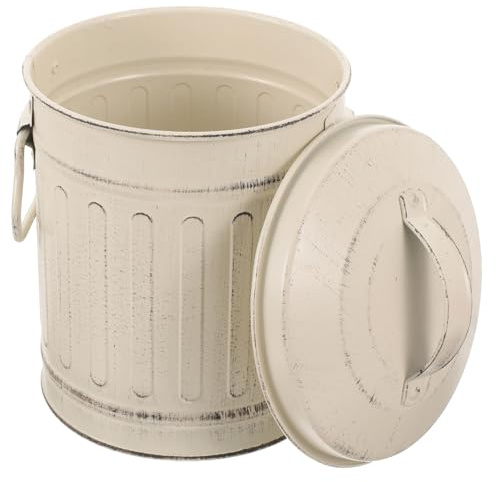 JECOMPRIS Secchio di Ferro per Ash con Coperchio, Design Vintage Semplice, Grande Capacità, Resistente e Pratico per Uso Domestico Caminetto e Cucina