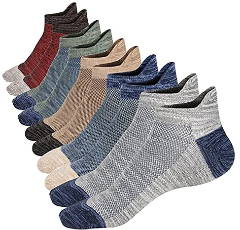 Mottee&Zconia Low Cut Ankle Socks for Mens Comfy Mesh Top Anti Skid Cotton Little Tab at Back Socks 5 Pack