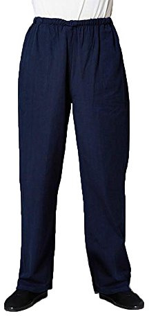 G-LIKE Men's Martial Arts Pants Kung Fu Cotton Trousers (Navy, S/165)