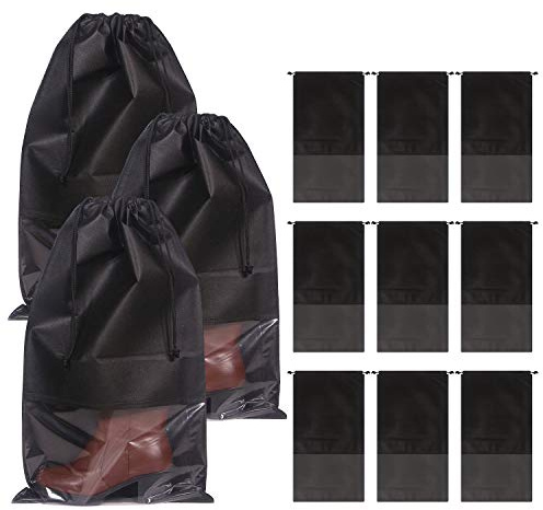 DIOMMELL 12 Pack Tall Boot Bags for Travel Non-Woven with Rope for Women Large Shoe Protector Cover Storage Organizers Pouch