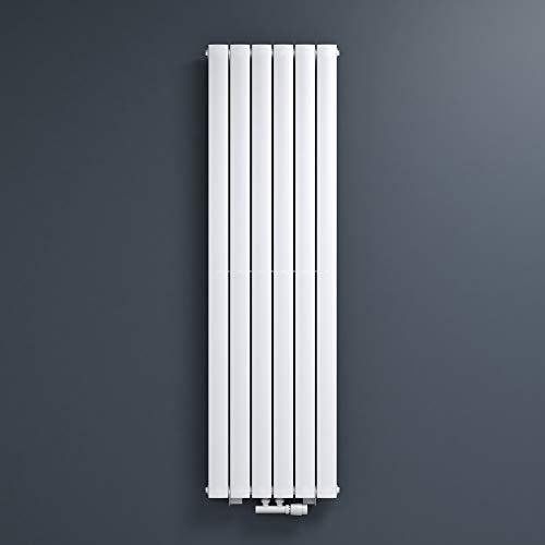 Mai & Mai Radiateur à Eau Chaude Mural Chauffage Central 160x46cm Radiateur Blanc Vertical en Acier Double Couche FV