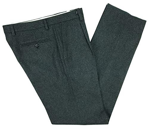 N+1 Pantalone Uomo Classico in Lana con Pens Elegante Flanella Vita Alta Gamba Larga 48 50 52 54 56 58 60 (56 - Grigio Scuro)