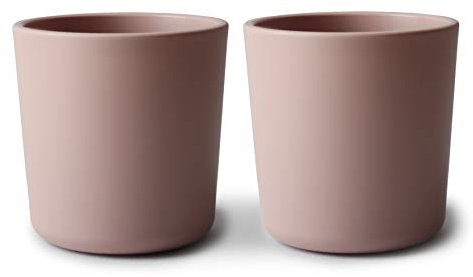 mushie 2 x Trinkbecher für Kinder | Hergestellt in Dänemark | BPA-Frei & Spülmaschinenfest | Sichere, Hochwertige & Langlebige Erstausstattung für Kleinkinder Jungs & Mädchen | (Blush)