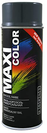 Maxi Color NEW QUALITY Sprühlack Lackspray Glanz 400ml Universelle spray Nitro-zellulose Farbe Sprühlack schnell trocknender Sprühfarbe (RAL 7011 Eisengrau glänzend)