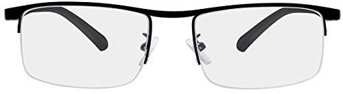 LJIMI Progressive Multifocus Reading Glasses Anti Blue Light No Line Multifocal Computer Readers for Men and Women Anti Eye Strain/Glare/UV Filter Eyeglasses Semi-Rimless Eyewear Safety Goggles