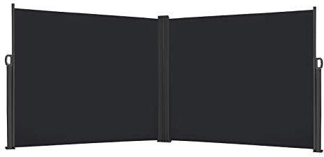 UISEBRT Tende da Sole Paravento Laterale Frangivento Estensibile Protezione Privacy per Terrazza, Balcone, Giardino (160 x 600 cm, Antracite)