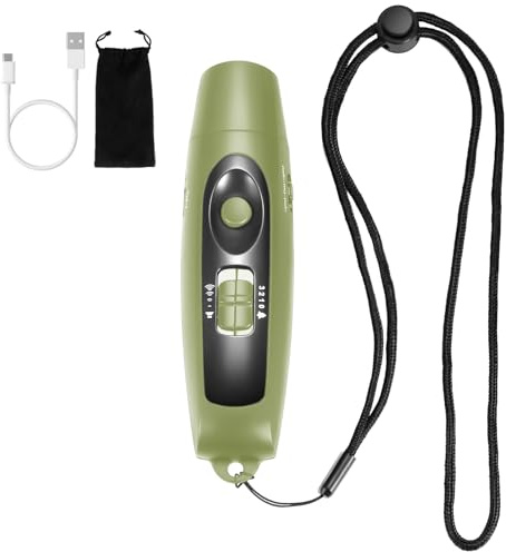Electronic Whistle Rechargeable for Referees Coaches Teachers Electric Whistle Handheld Whistles with USB Charging for Outdoor Sports Games Emergency Whistle with Lanyard 4 Tones High Volume, Green