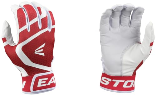Easton MAV GT Baseball-Schlaghandschuhe | Weiß/Rot | Jugend L
