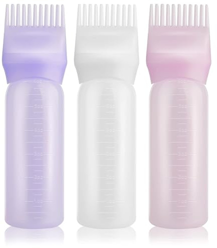 Honiwu Applicateur de cheveux - 160 ml - Applicateur d'huile capillaire - Brosse de coloration - Flacon pinceau - Peigne racine - Flacon applicateur pour teinture capillaire