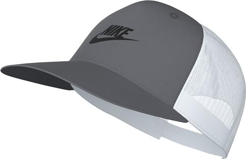 Nike U Nk Rise Cap S CB FUT Trkr L Gorra Ajustable, Gris Ahumado/Blanco/Negro, M-L Unisex Adulto