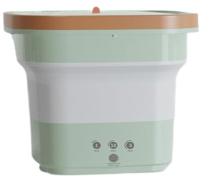 Guangcailun Lavadora portátil compacta y práctica para Ropa Interior de Viaje y hogar, minilavado ABS, Botones de sincronización táctiles Plegables, Verde