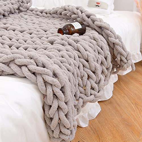 Coperta lavorata a maglia grossa fatta a mano, morbida, spessa e calda, per letto, sedia, divano, gigante, lavorata a maglia, per tappetino da yoga, decorazione per la casa, lavabile in lavatrice,