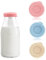 3Pcs Milk Bottle Tops, Reusable Silicone Lids for Glass Milk Bottles, Leakproof & Dishwasher Safe, Colorful Glass Milk Bottle Lids Perfect Fit for Stanpac & Libbey Glass Milk Bottles