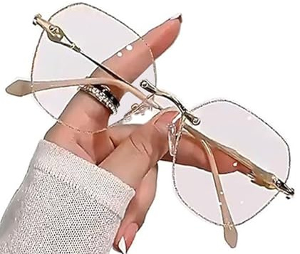Genérico Gafas de Presbicia de Moda para Mujer, Gafas de Lectura Sin Marco HD y Luz Anti-Azul, Gafas para Ordenador(Plata,1.5 x)