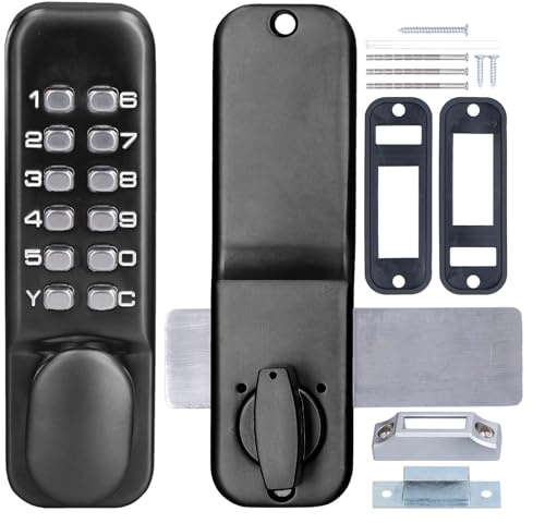 Ruaizel Serrure à combinaison mécanique, serrure numérique d'entrée sans clé, Serrure à Code Mécanique, Poignée de Porte avec Code, Aucune alimentation supplémentaire requise